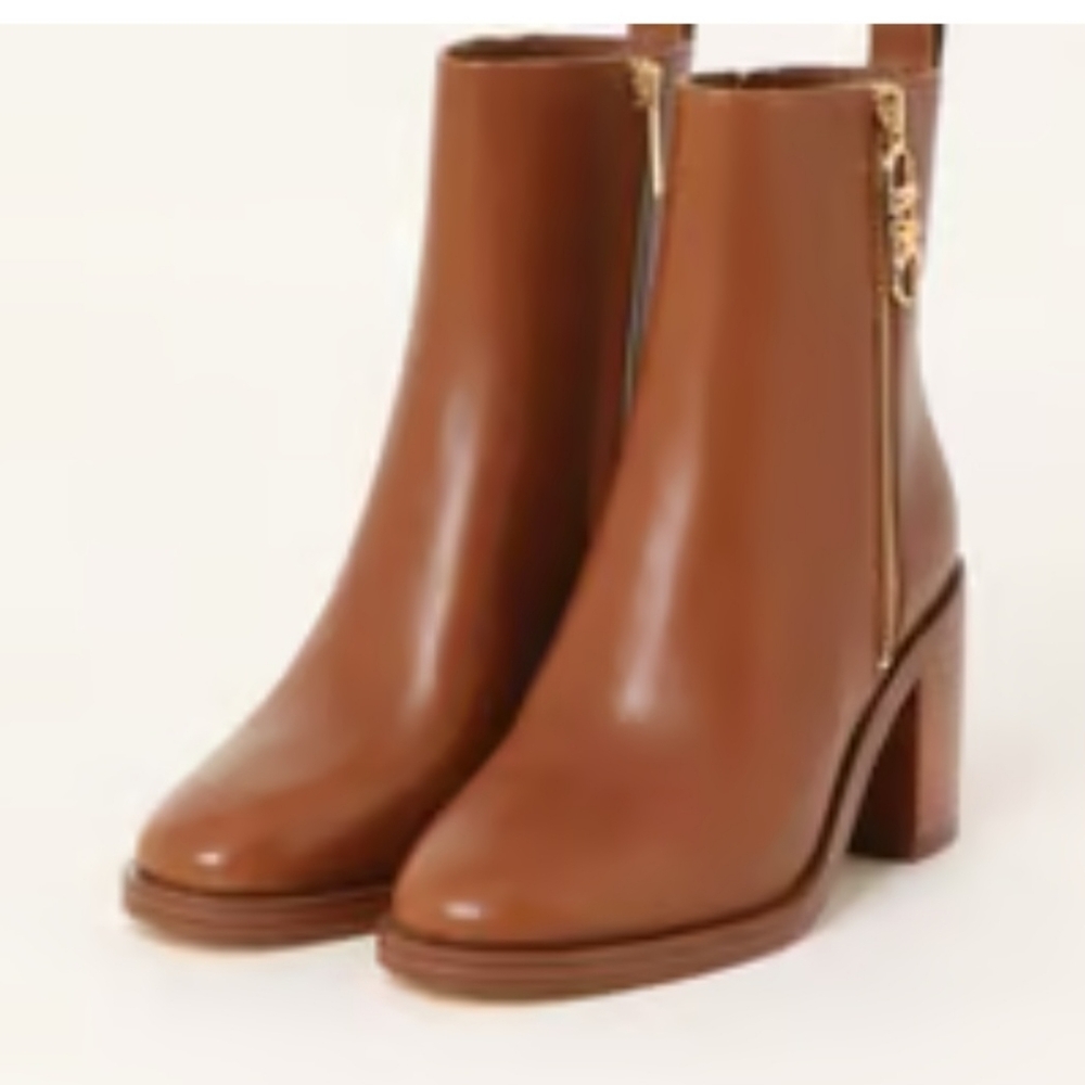 Michael Kors Luggage Regan Mid Heeled Ankle Boots - Picture 11 of 11